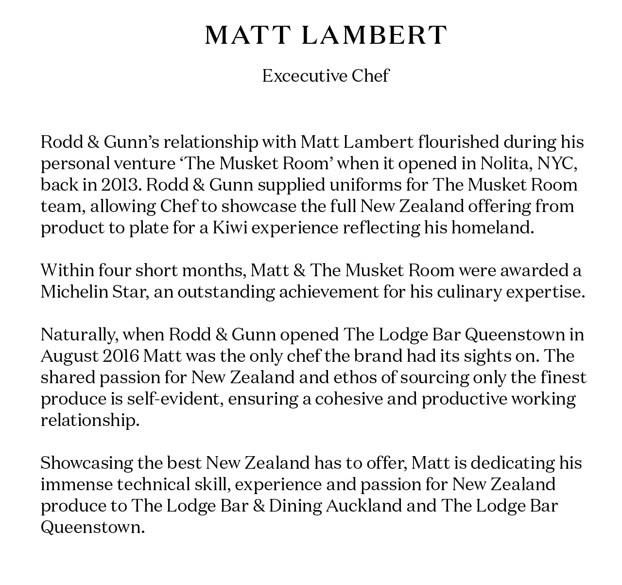 Meet Matt Lambert - Chef/Owner, The Musket Room